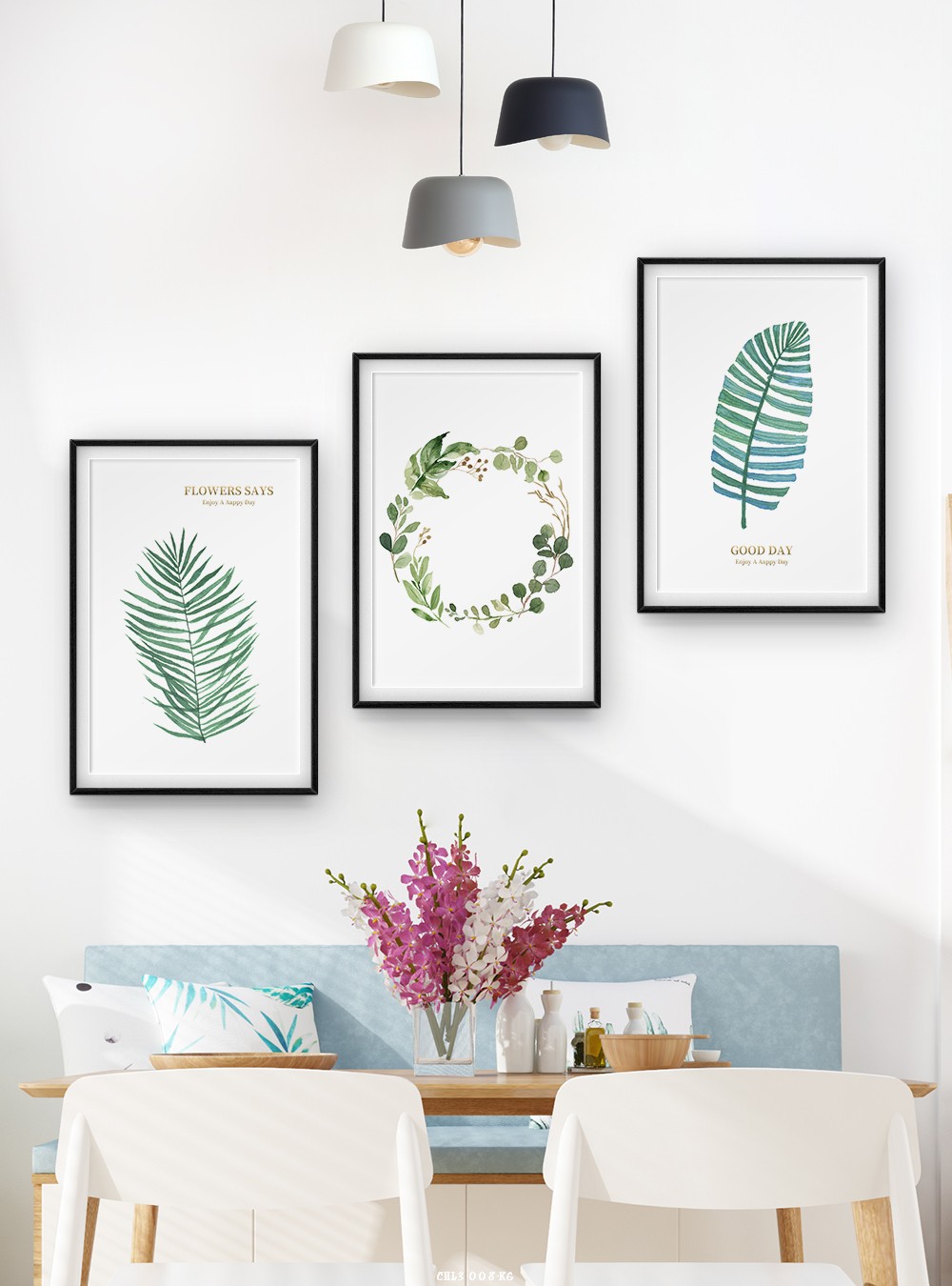 Lá nhiệt đới - tranh vẽ CHL3-008-KG